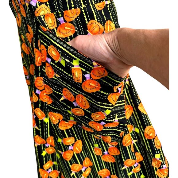 Vintage Handmade Halloween Apron Jack O Lanterns Pockets Baking Trick Treat New - Picture 8 of 12